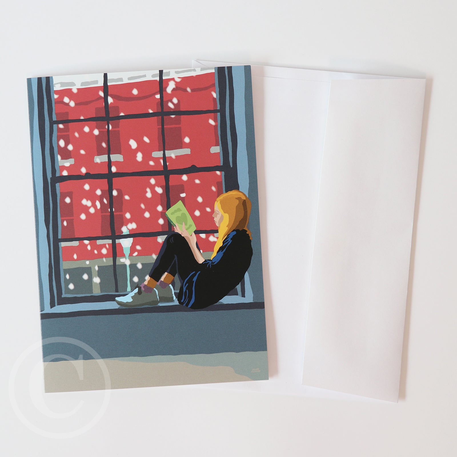 Good Book on a Snow Day Notecard 5" x 7"  - Maine