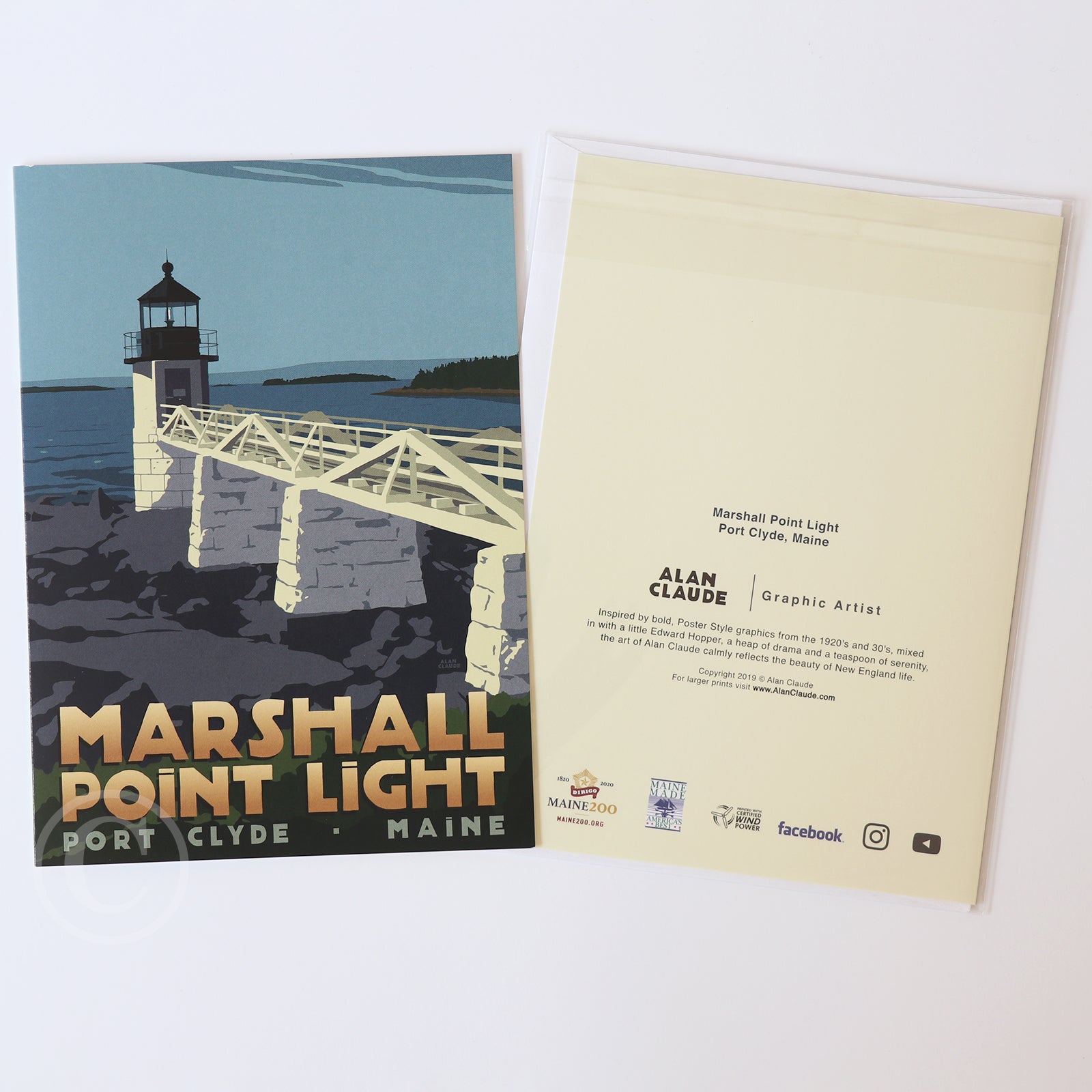 Marshall Point Light Notecard 5" x 7"  - Maine