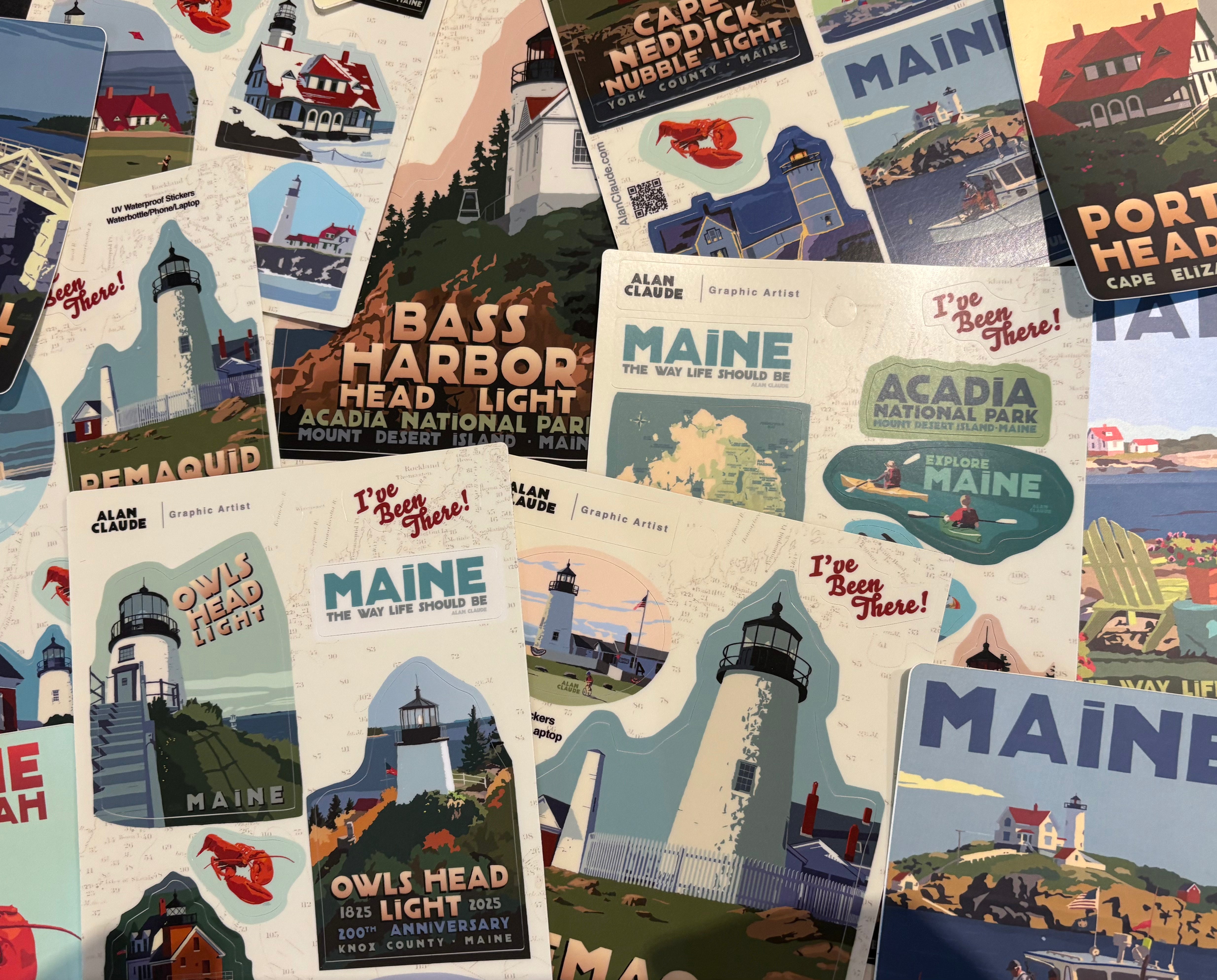 Maine Lighthouse Series Stickers - Large/MULTI