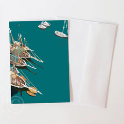 Windjammers in Camden Harbor Notecard 5" x 7"  - Maine