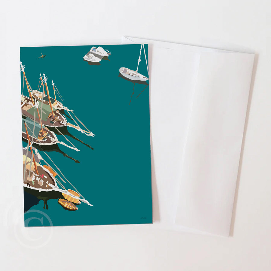 Windjammers in Camden Harbor Notecard 5" x 7"  - Maine