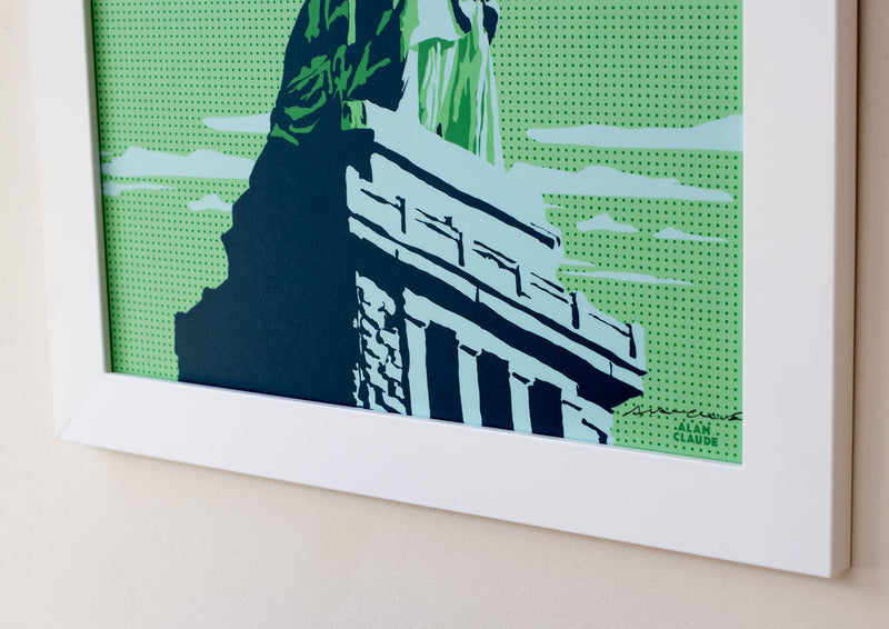 Statue Of Liberty Art Print 11" x 17" Framed Travel Poster - New York