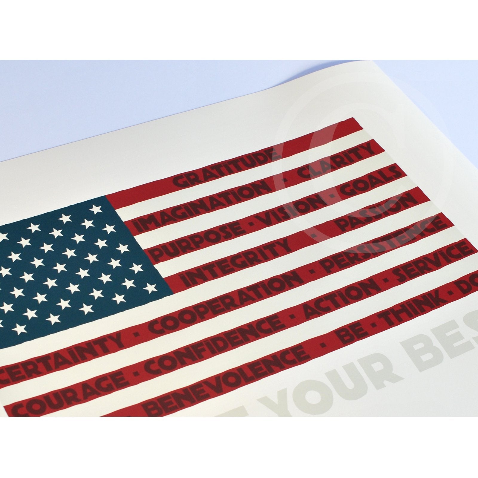 GIVE IT YOUR BEST! USA Flag Art Print 18" x 24" Wall Poster