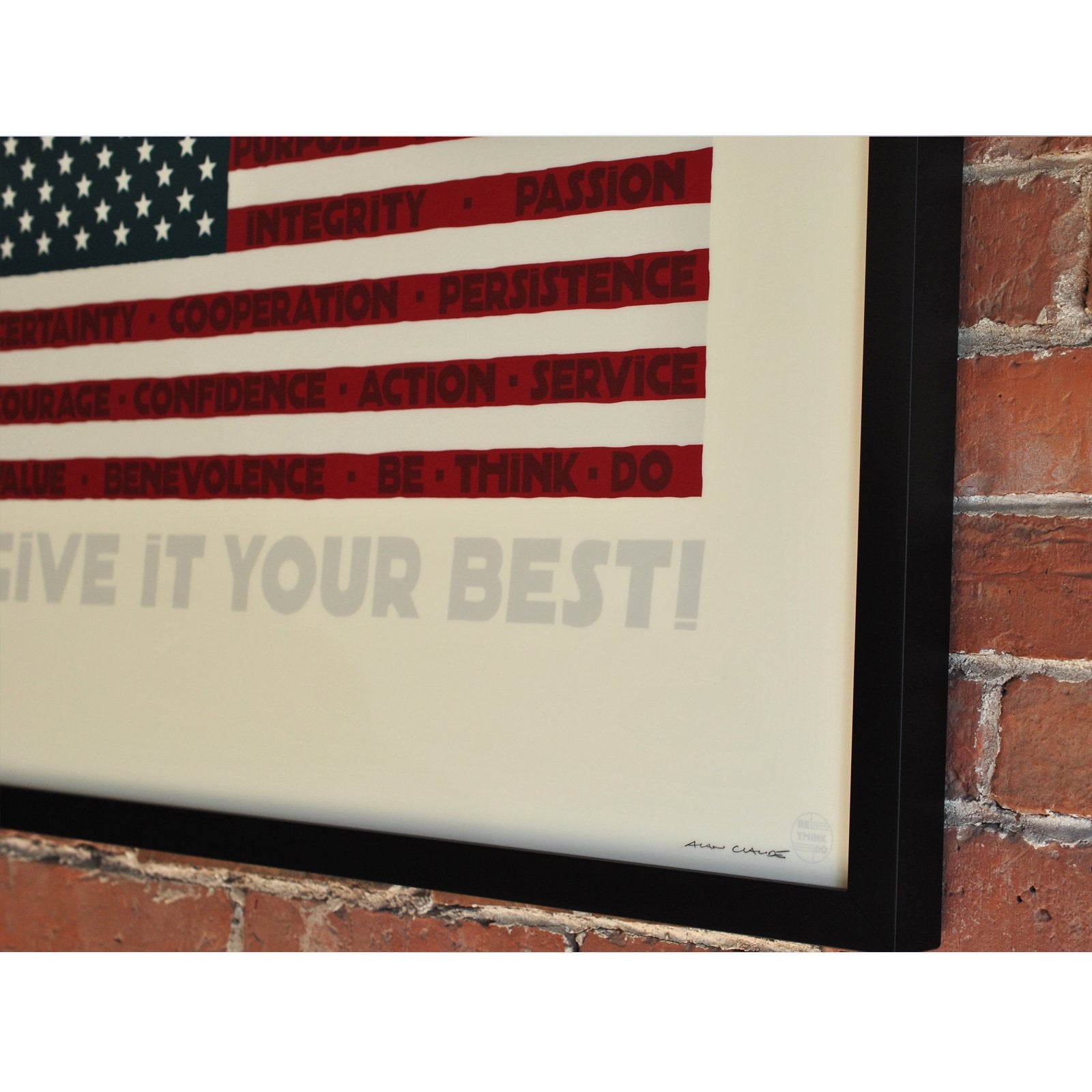 GIVE IT YOUR BEST! USA Flag Art Print 18" x 24" Wall Poster