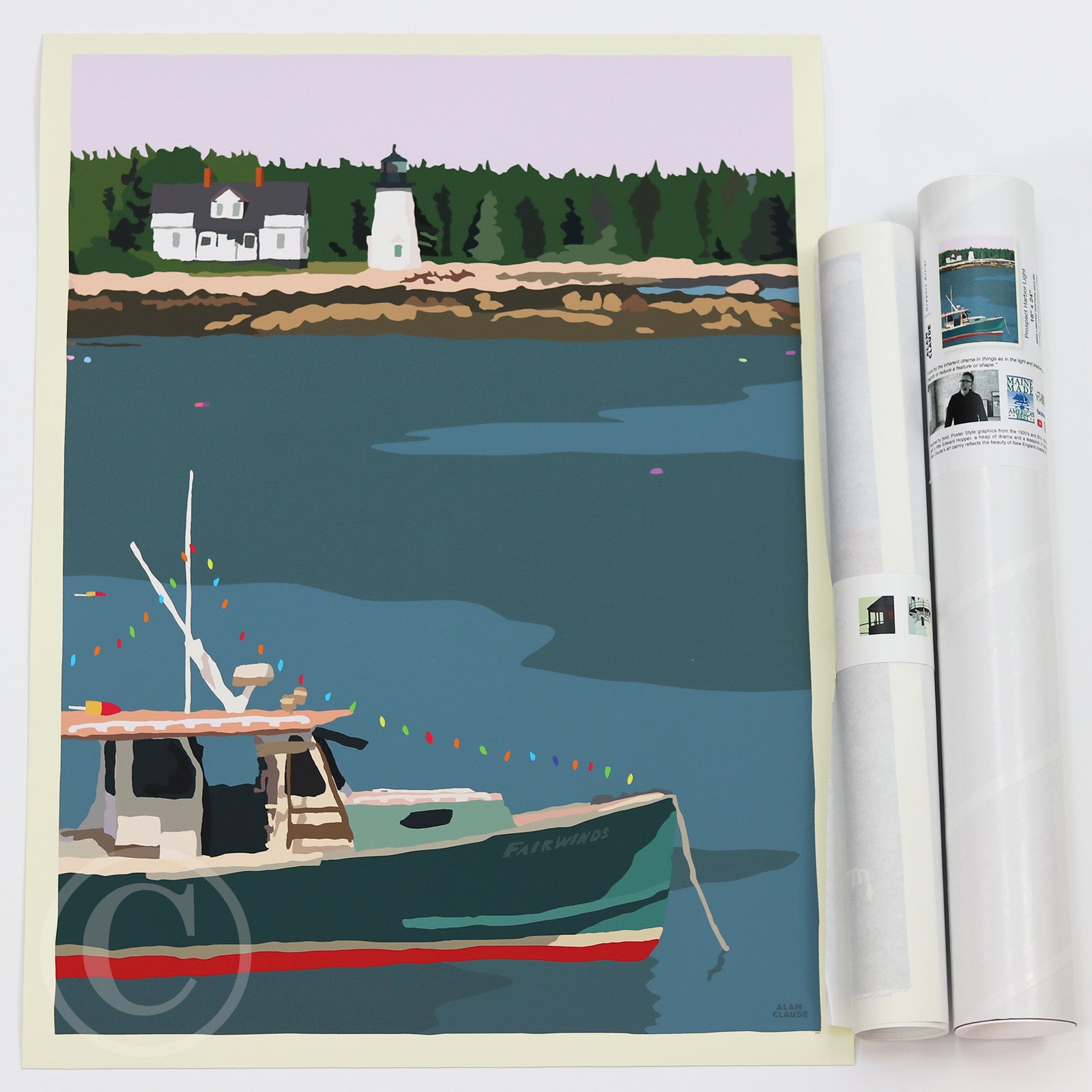 Silent Night in Prospect Harbor Art Print 18" x 24" Wall Poster - Maine