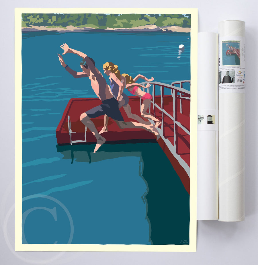 Go Jump In A Lake Art Print 18" x 24" Wall Poster By Alan Claude