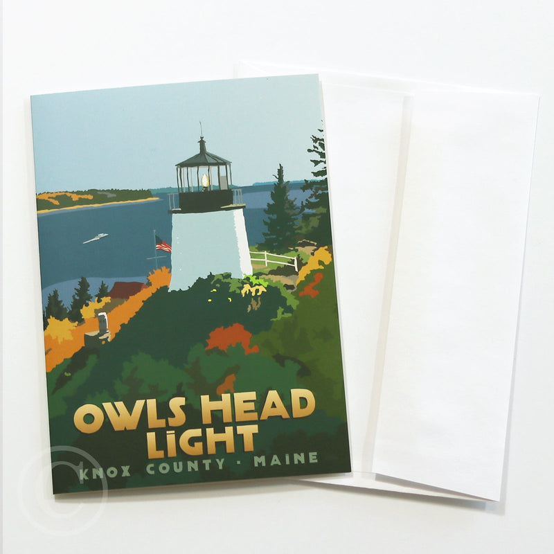 Above Owls Head Light Notecard 5" x 7"  - Maine