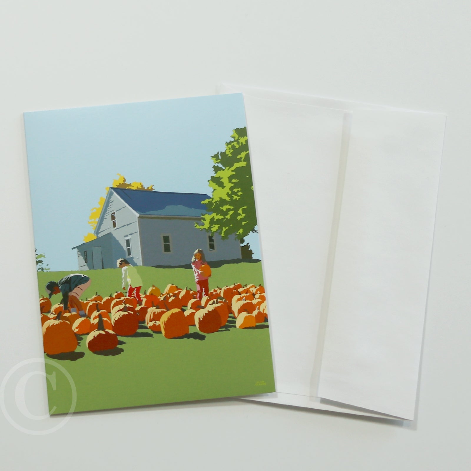 Fall Pumpkin Kids Notecard 5" x 7"  - Maine
