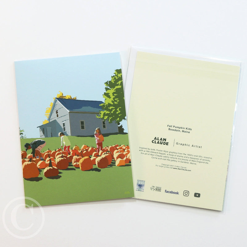 Fall Pumpkin Kids Notecard 5" x 7"  - Maine