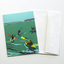 Kayakers Going East 5" x 7" Notecard - Maine
