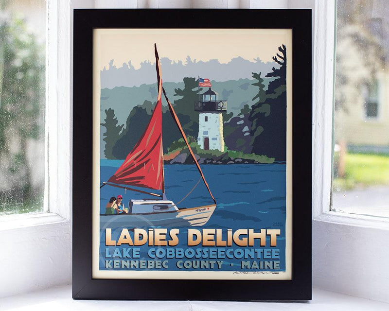 Sailing Ladies Delight Art Print 8" x 10" Framed Travel Poster