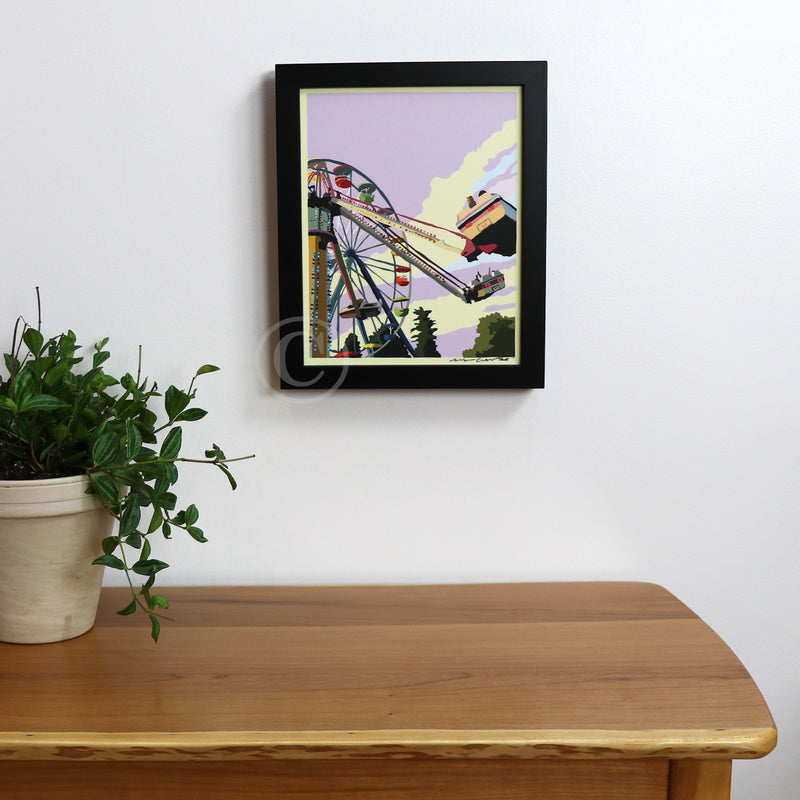 Summer Fair Art Print 8" x 10" Framed Wall Poster- Maine