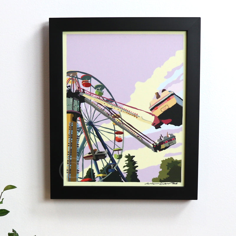 Summer Fair Art Print 8" x 10" Framed Wall Poster- Maine