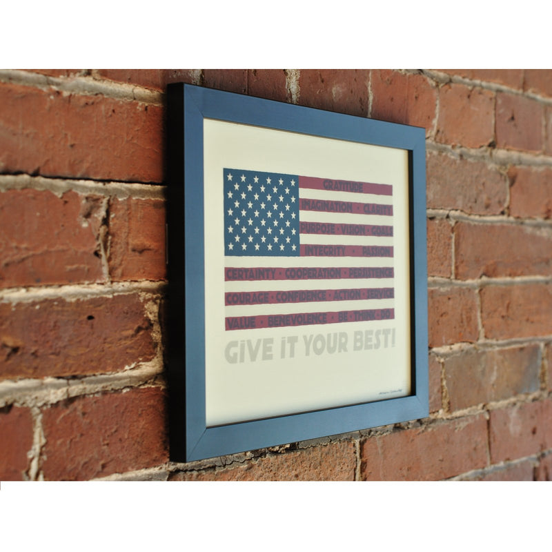 GIVE IT YOUR BEST! USA Flag Art Print 8" x 10" Framed