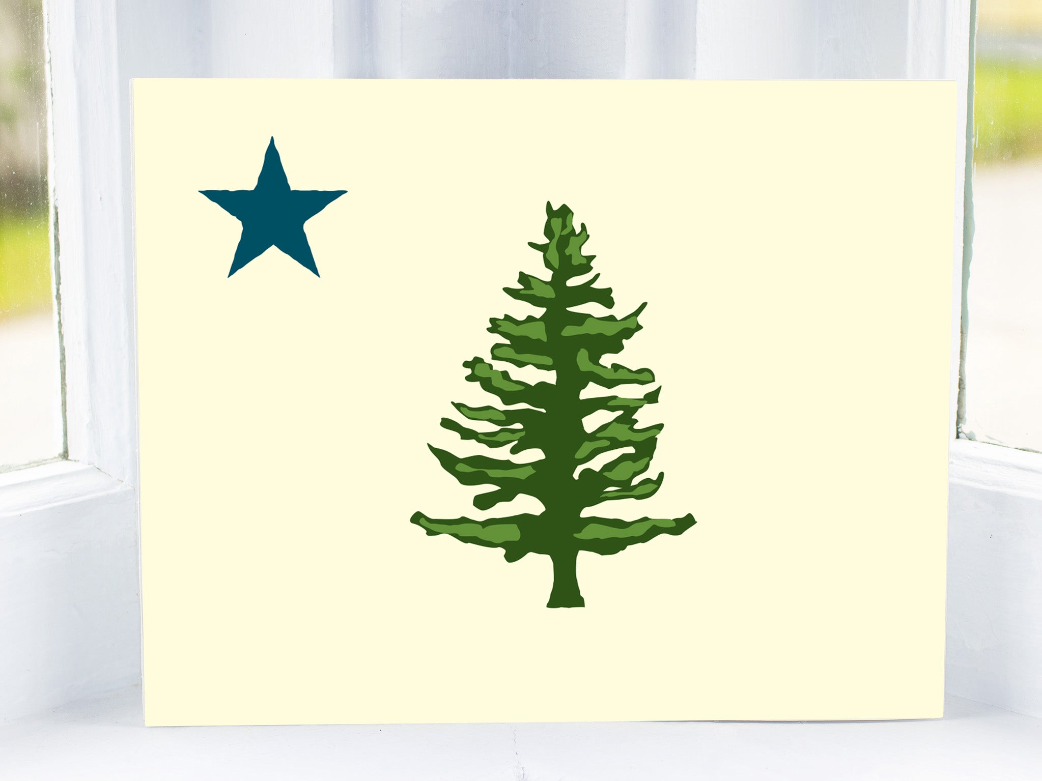 MAINE FLAG 1901 Art Print 8" x 10” Horizontal Wall Poster By Alan Claude - Maine