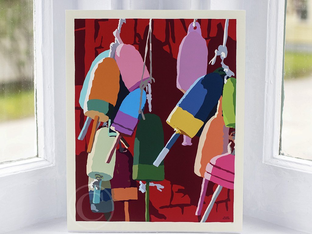 Lobster Buoys Art Print 8" x 10"