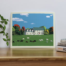 Maine Farm Art Print 8" x 10” Horizontal Wall Poster By Alan Claude - Maine