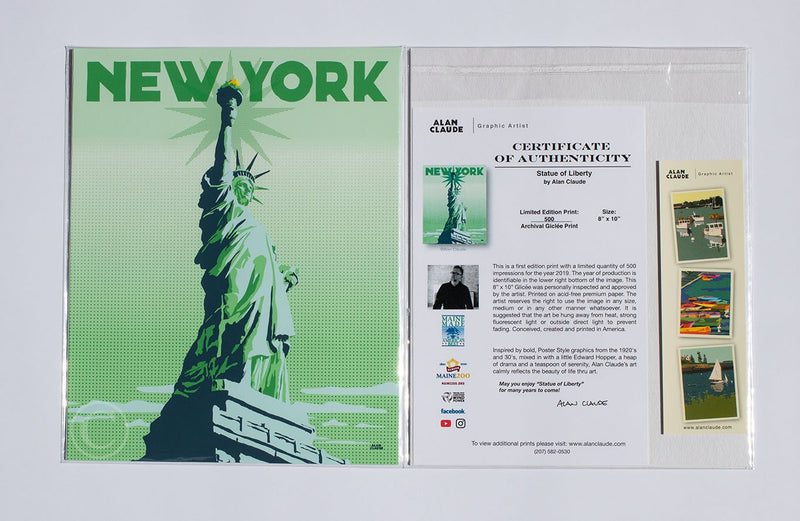 Statue Of Liberty Art Print 8" x 10" Travel Poster - New York