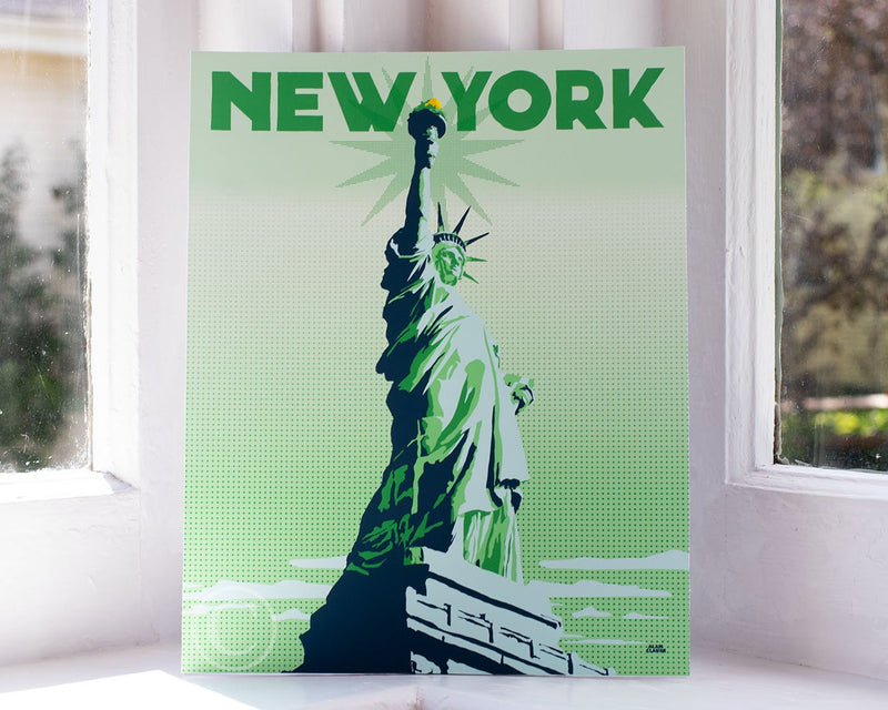 Statue Of Liberty Art Print 8" x 10" Travel Poster - New York