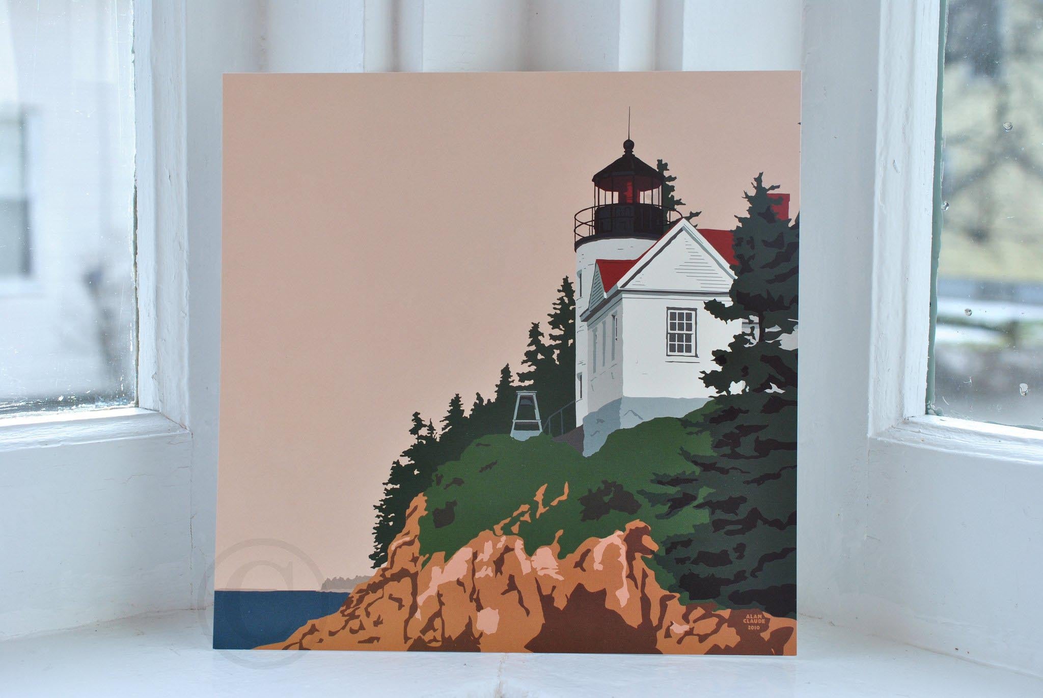 Bass Harbor Head Light Art Print 8" x 8" Square