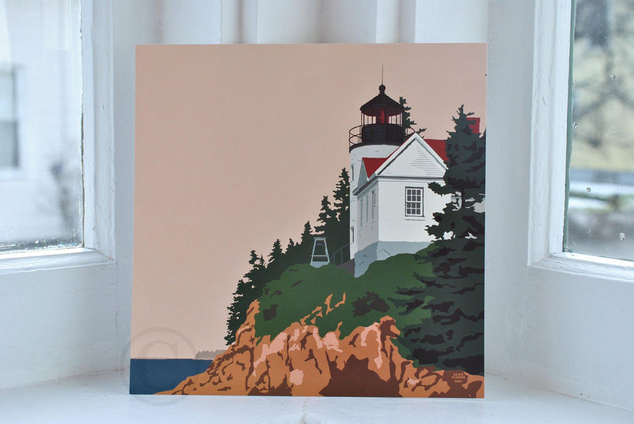 Bass Harbor Head Light Art Print 8" x 8" Square