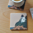 Bass Harbor Head Light ACADIA National Park Art Drink Coaster - Maine