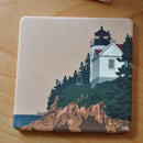 Bass Harbor Head Light ACADIA National Park Art Drink Coaster - Maine