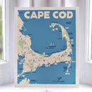 Cape Cod Map Art Print