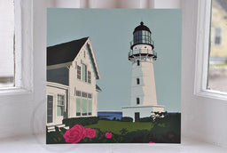 Cape Elizabeth Light Art Print  8" x 8" Square