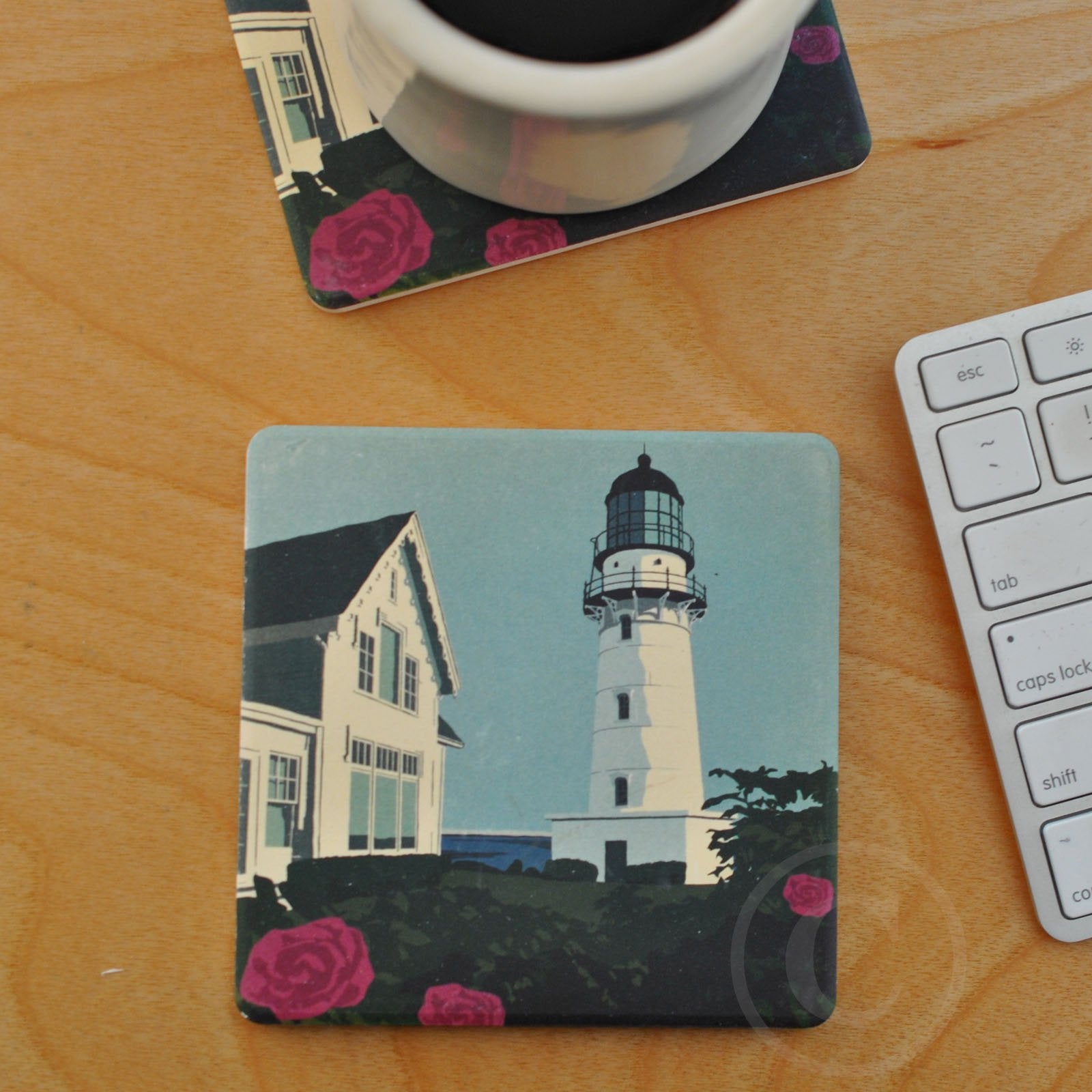 Cape Elizabeth Light Art Drink Coaster - Maine SOLD OUT
