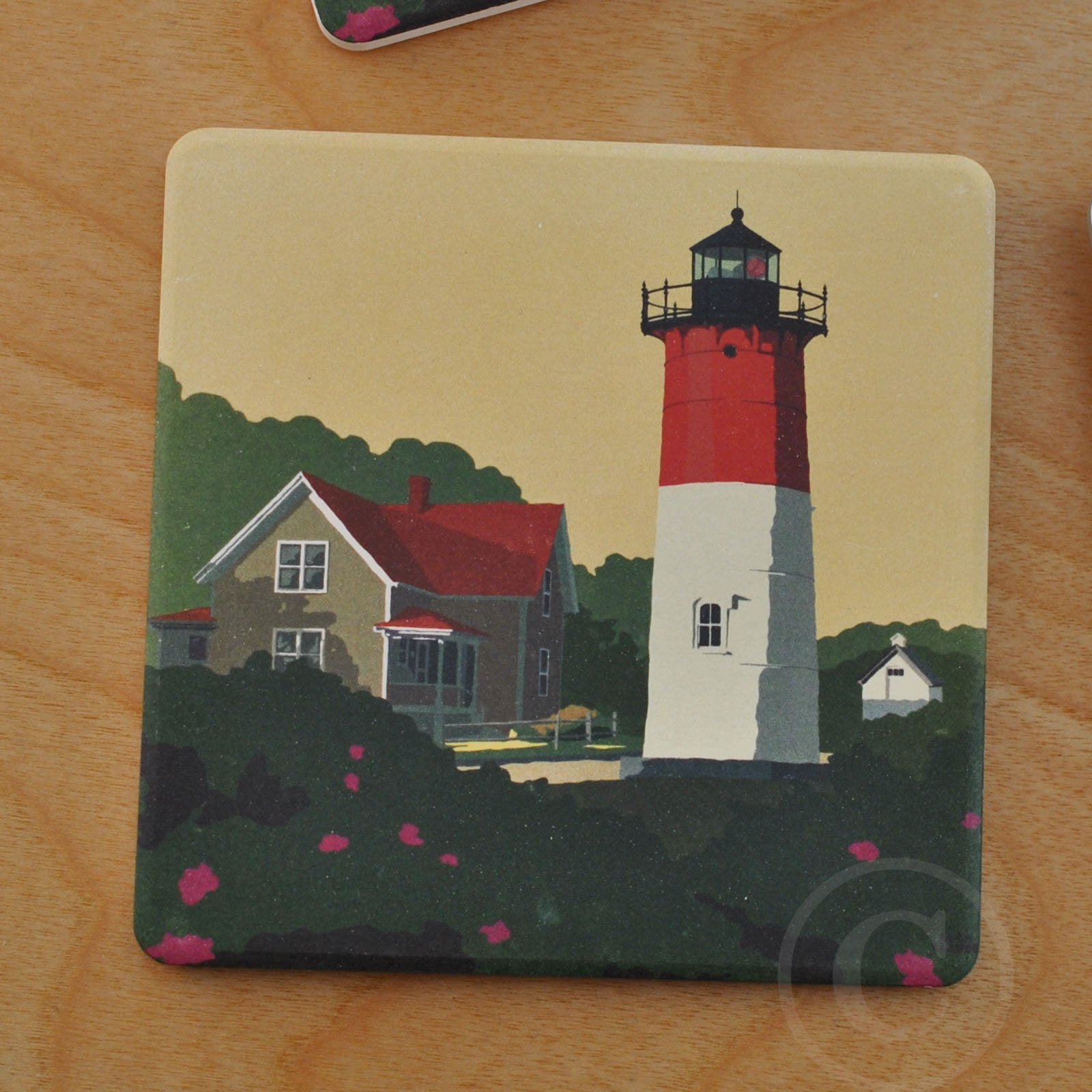 Nauset Light Art Drink Coaster - Massachusetts