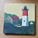 Nauset Light Art Drink Coaster - Massachusetts