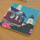 Pemaquid Bell Art Drink Coaster - Maine