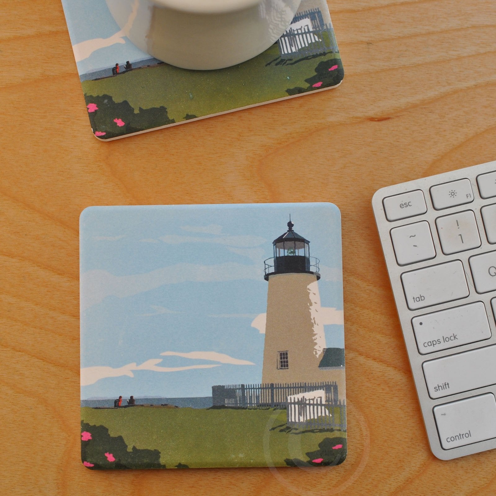 Pemaquid Hikers Art Drink Coaster - Maine SOLD OUT