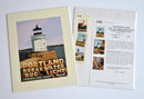 Portland Breakwater Bug Light Art Print 8" x 10" Travel Poster - Maine