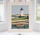 Edgartown Light Art Print 8" x 10" Travel Poster - Massachusetts