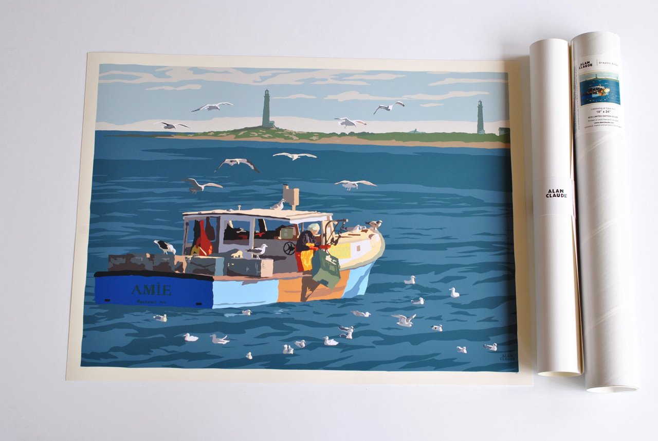 Lobstering at Cape Ann Art Print 18" x 24" Wall Poster - Massachusetts