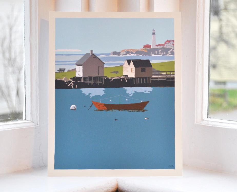 Willard Beach Art Print 8" x 10" Wall Poster - Maine