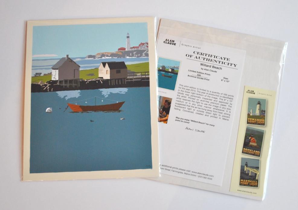 Willard Beach Art Print 8" x 10" Wall Poster - Maine