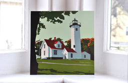 West Chop Light Art Print 8" x 8" Square