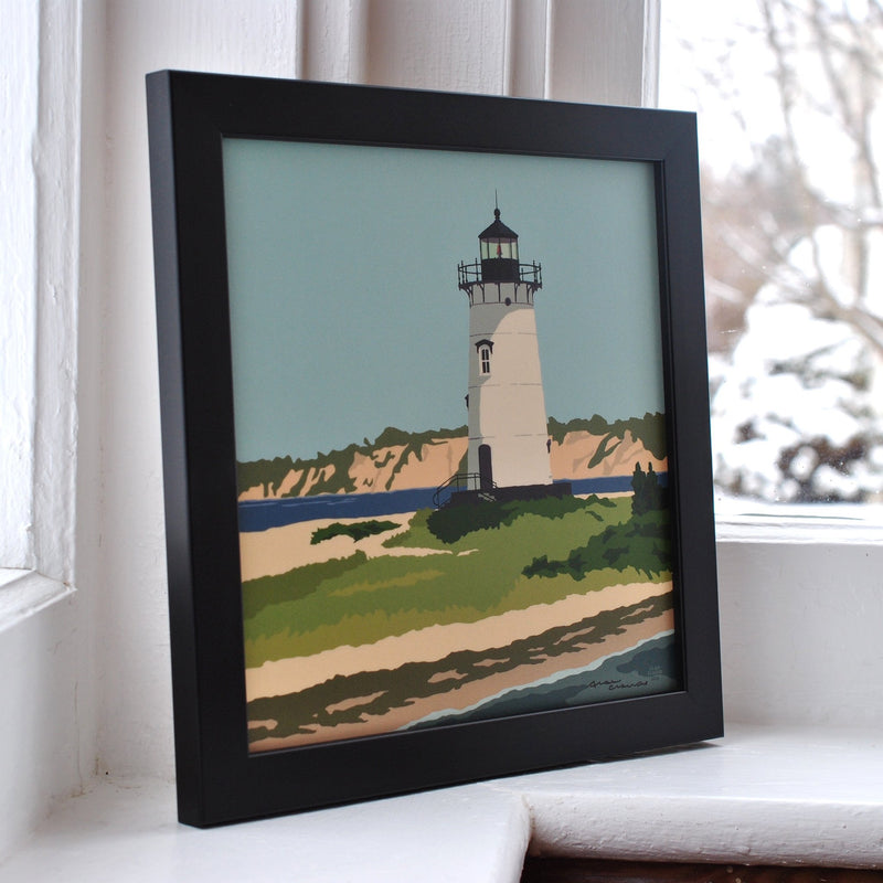 Edgartown Light Art Print 8" x 8" Framed