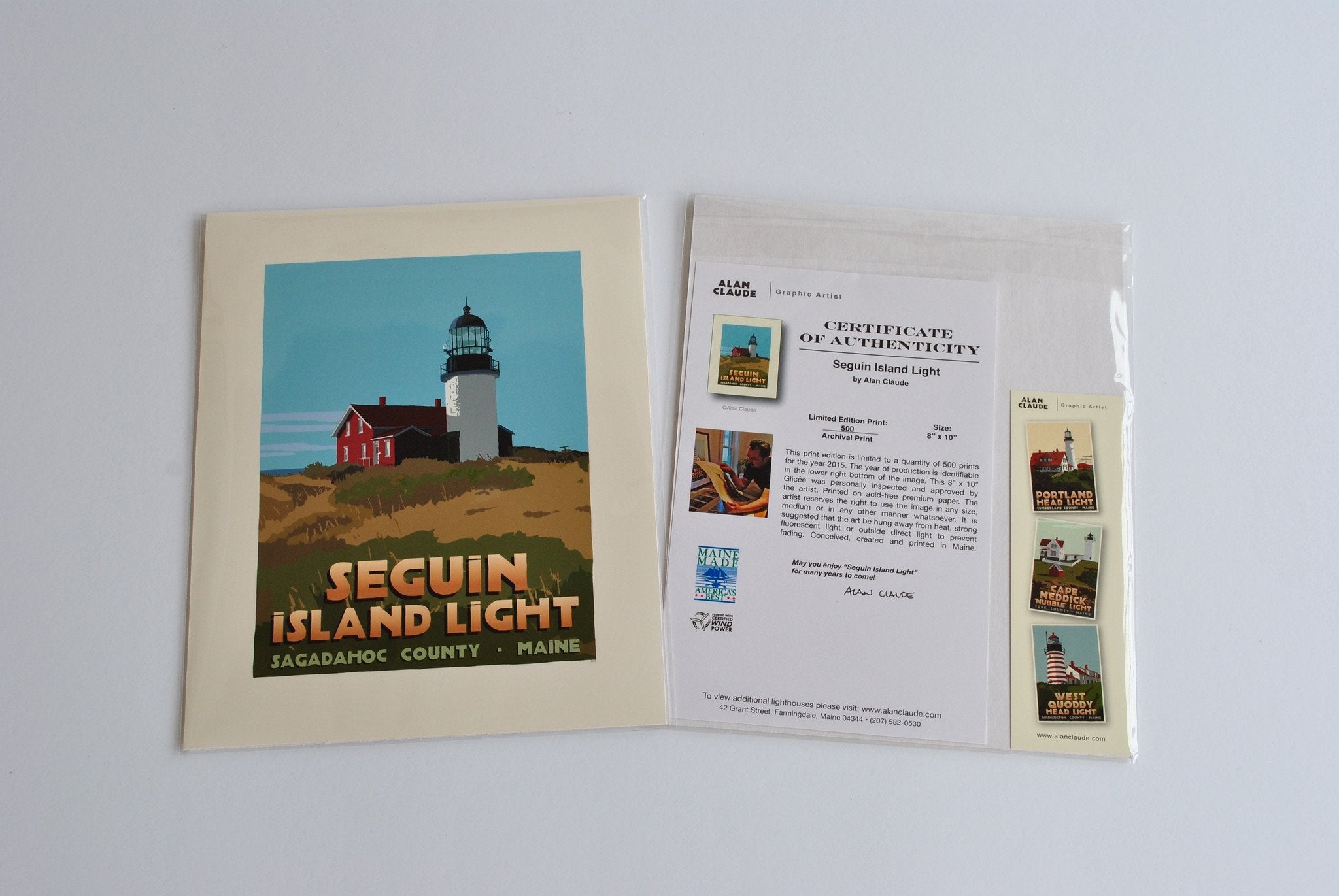 Seguin Island Light Art Print 8" x 10" Travel Poster - Maine