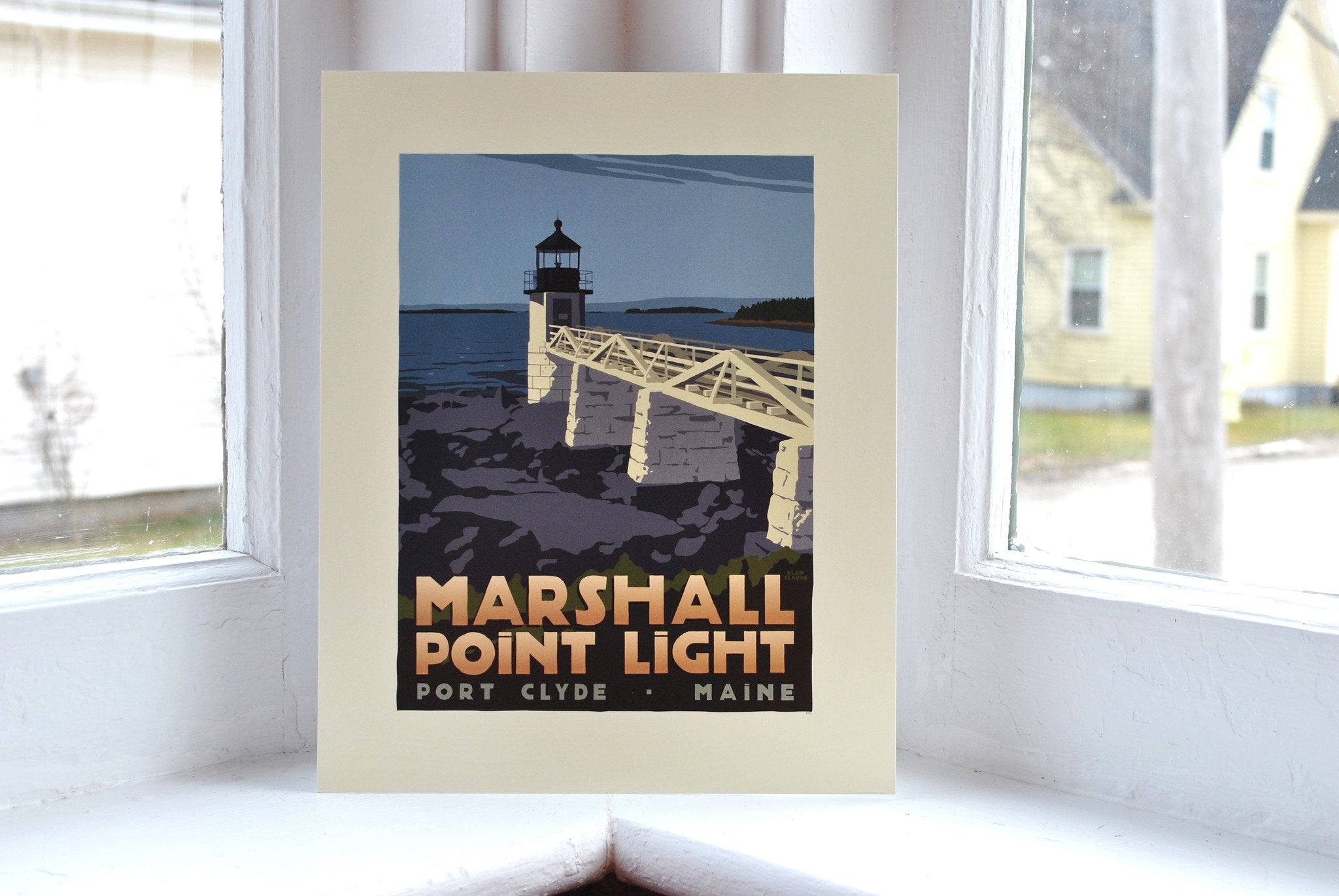 Marshall Point Light Art Print 8" x 10" Travel Poster - Maine