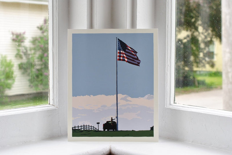 Flag at Fort Williams Art Print 8" x 10" Wall Poster - Maine