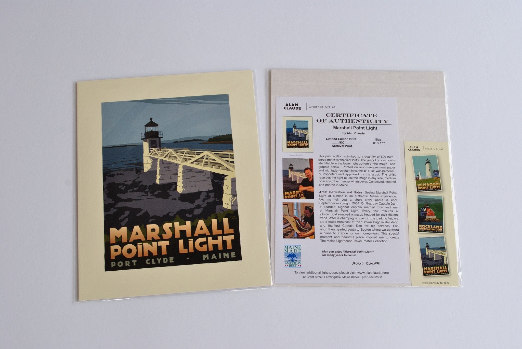 Marshall Point Light Art Print 8" x 10" Travel Poster - Maine