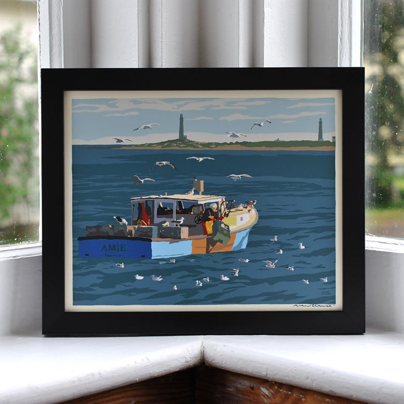 Lobstering at Cape Ann Art Print 8" x 10" Framed Wall Poster - Massachusetts