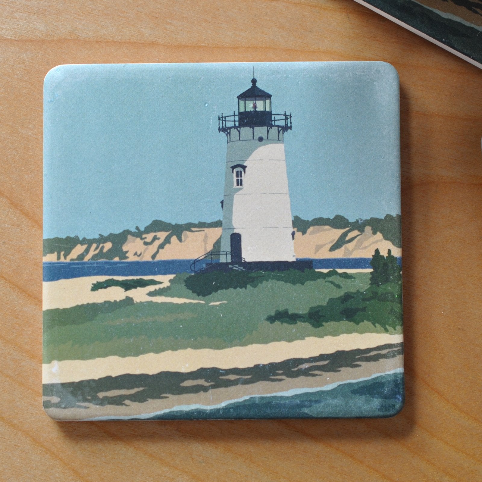 Edgartown Light Art Drink Coaster - Massachusetts
