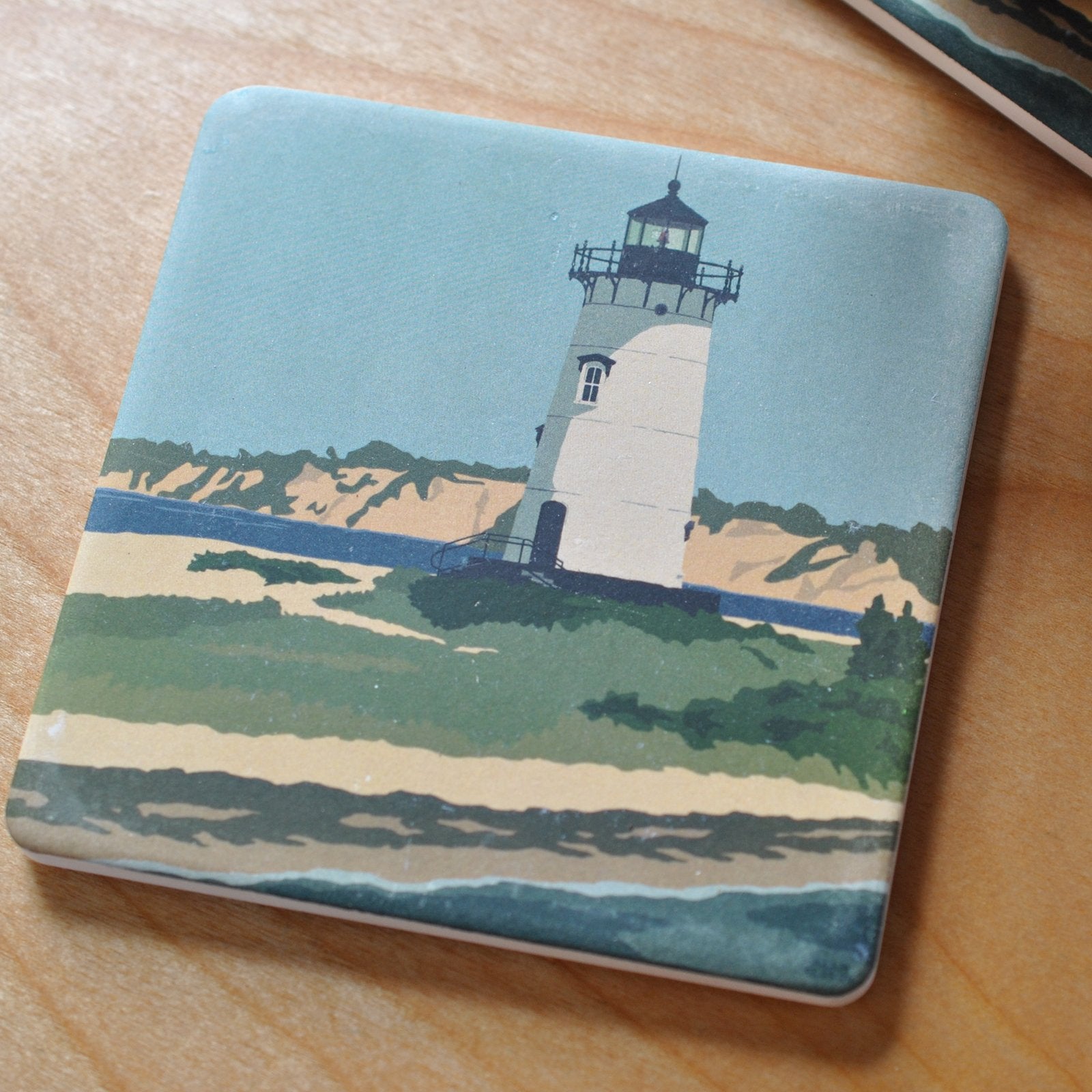 Edgartown Light Art Drink Coaster - Massachusetts