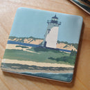 Edgartown Light Art Drink Coaster - Massachusetts