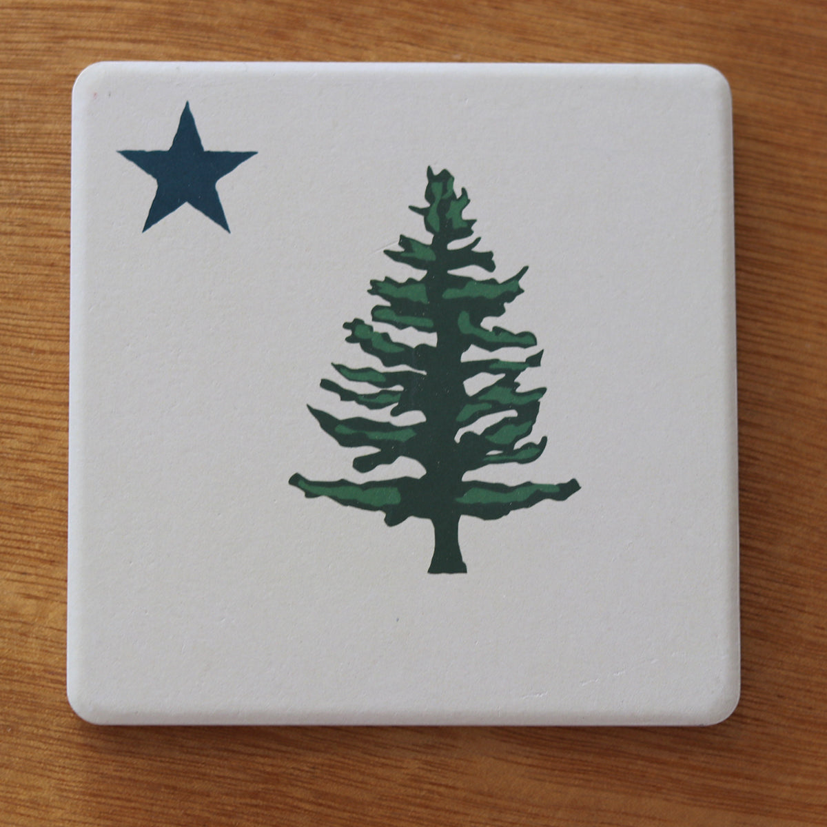 OUT OF STOCK.    1901 Maine State Flag Art Drink Coaster
